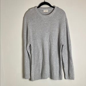 Crafted by Candy & Caviar Waffle Knit Pullover Grey Sweater Size L